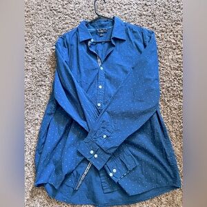 CLUB ROOM MEN’s MICRO DOTS PRINT STRETCH COTTON SHIRT, SIZE LARGE